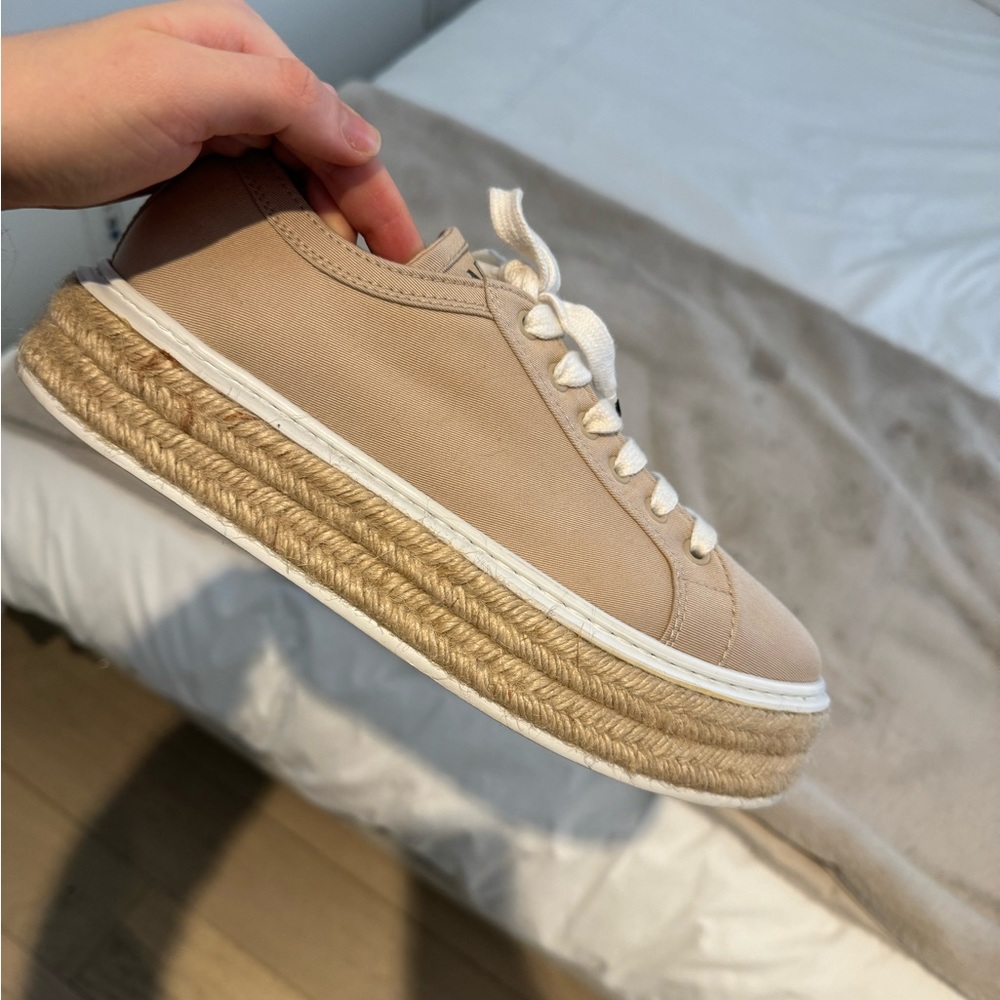 Prada Beige Platform Sneakers - Picture 3 of 4